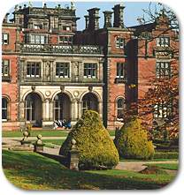 {Photo of Keele Hall in autumn]
